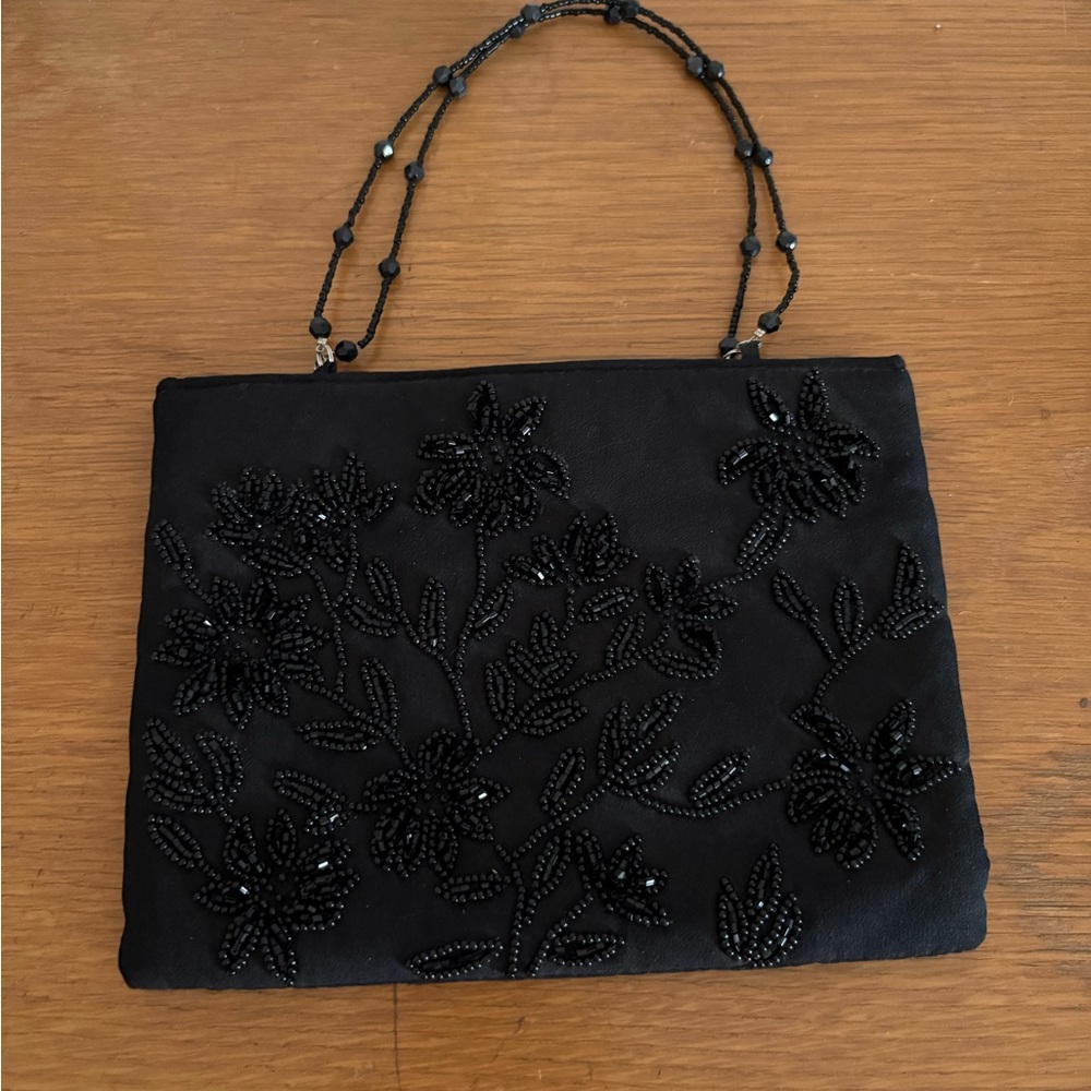 Elegant Black Beaded Women's Bag